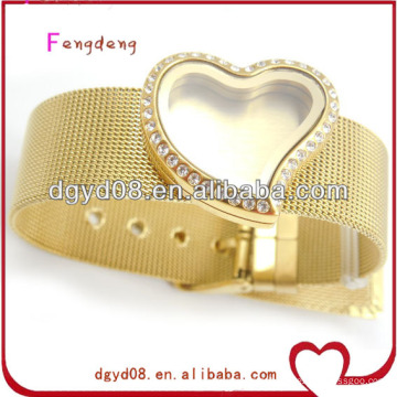 Novelty photo frame heart locket belt bracelet 2014